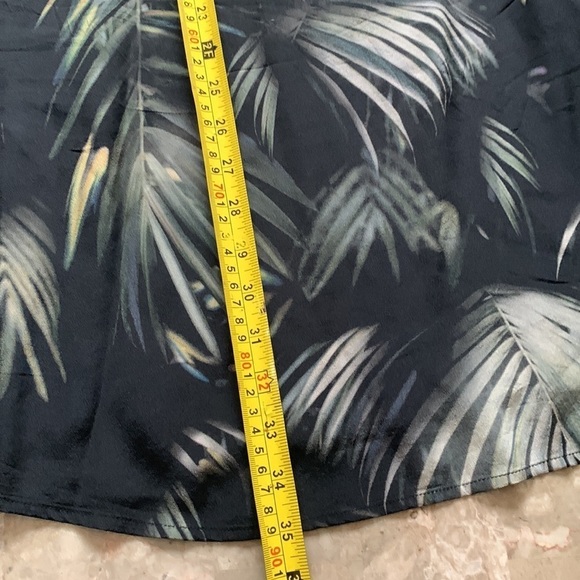 All Saints Rae Neluwa Silk Palm Tree Tropical Dress Black green Size Small mini - Picture 9 of 10